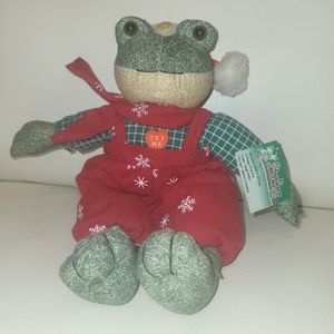 Cute musical frog sterling shelf sitter holiday decor